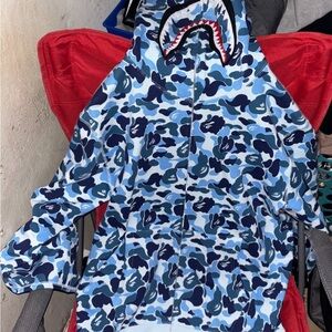 Bape Blue Camo Shark Hoodie